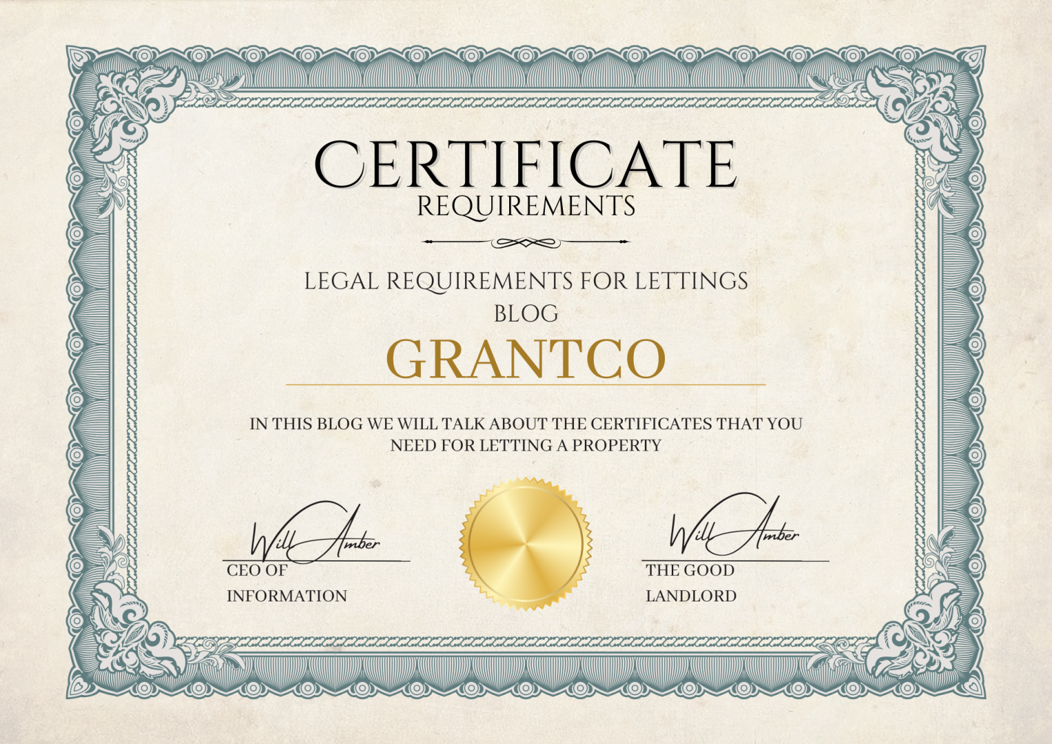 Information on certificates for letting.