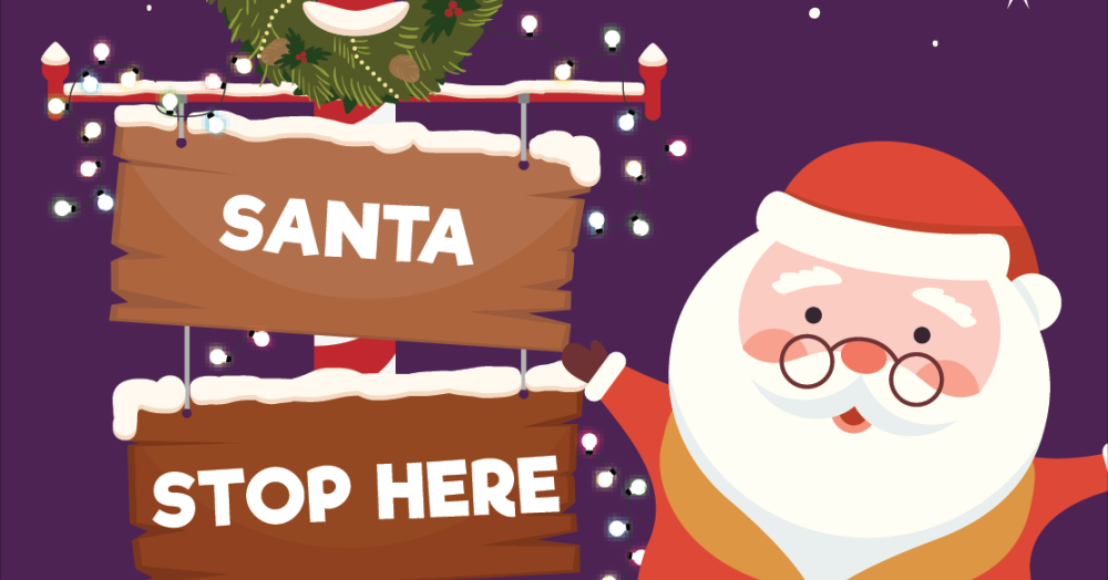 Get a Free Santa Stop Here Board For Your Garden