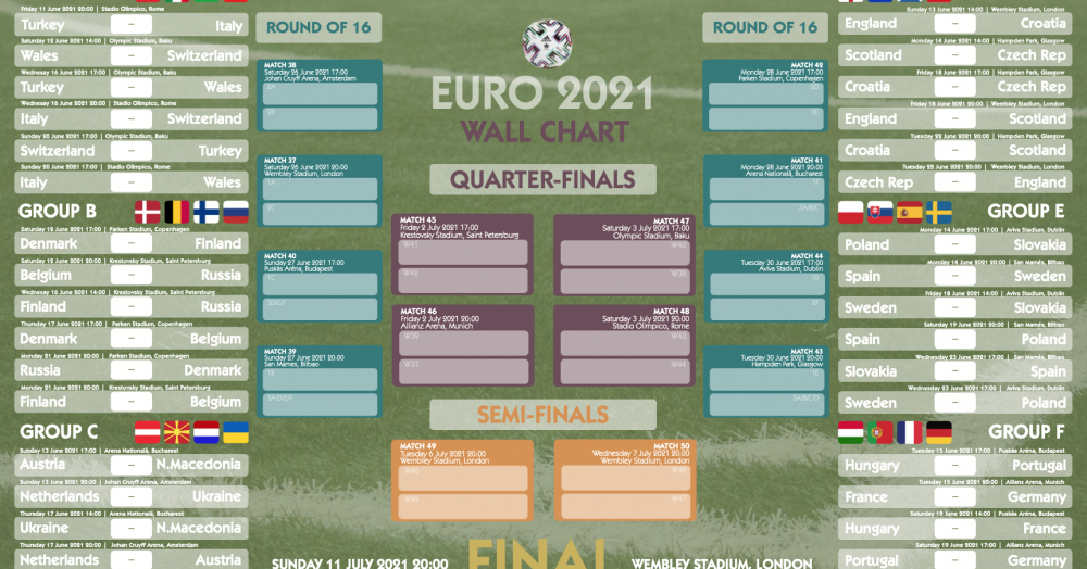 FREE 2020 Euro Football Fixtures Wall Calendar Oakwood Homes