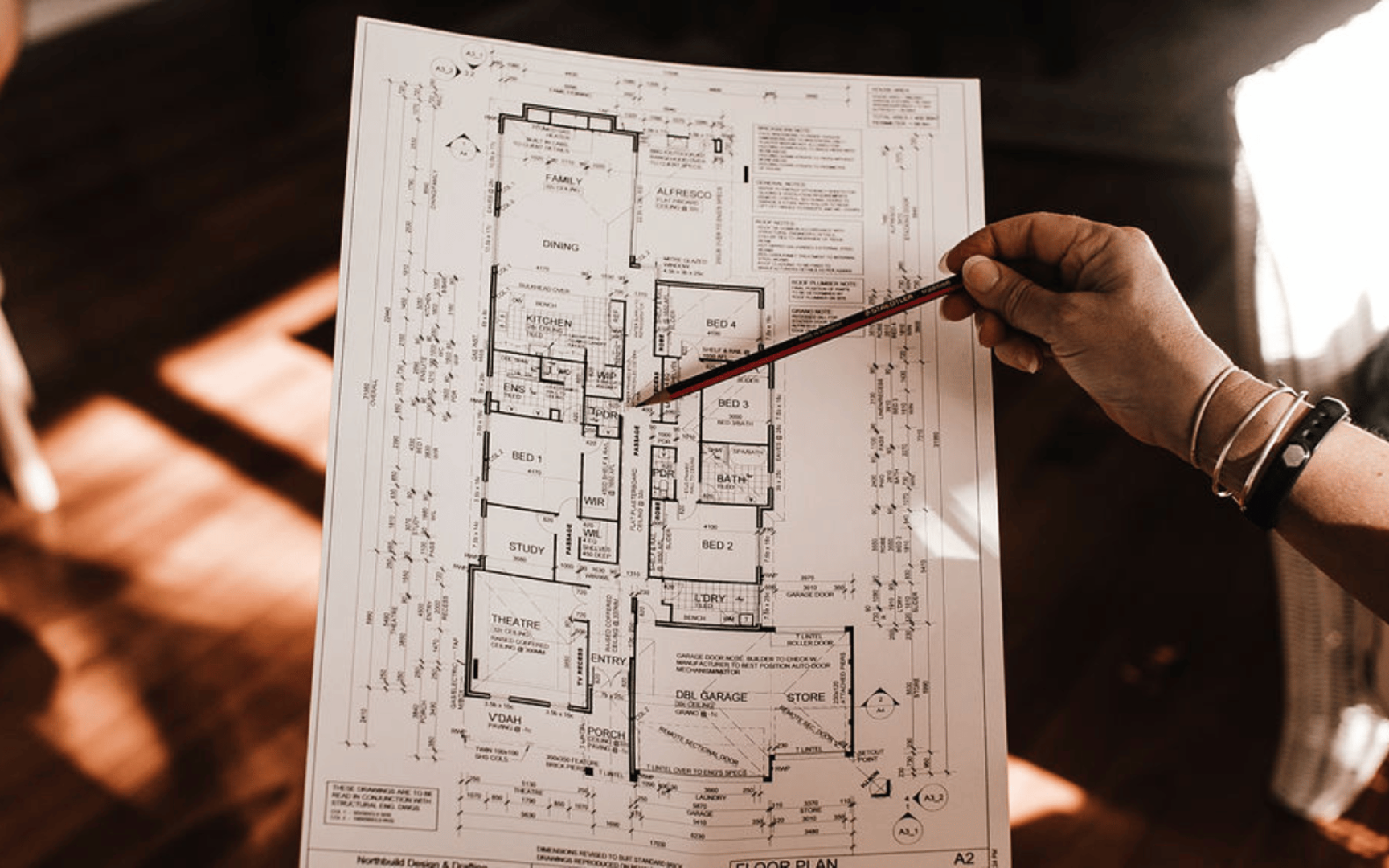 Detailed property floorplan on paper