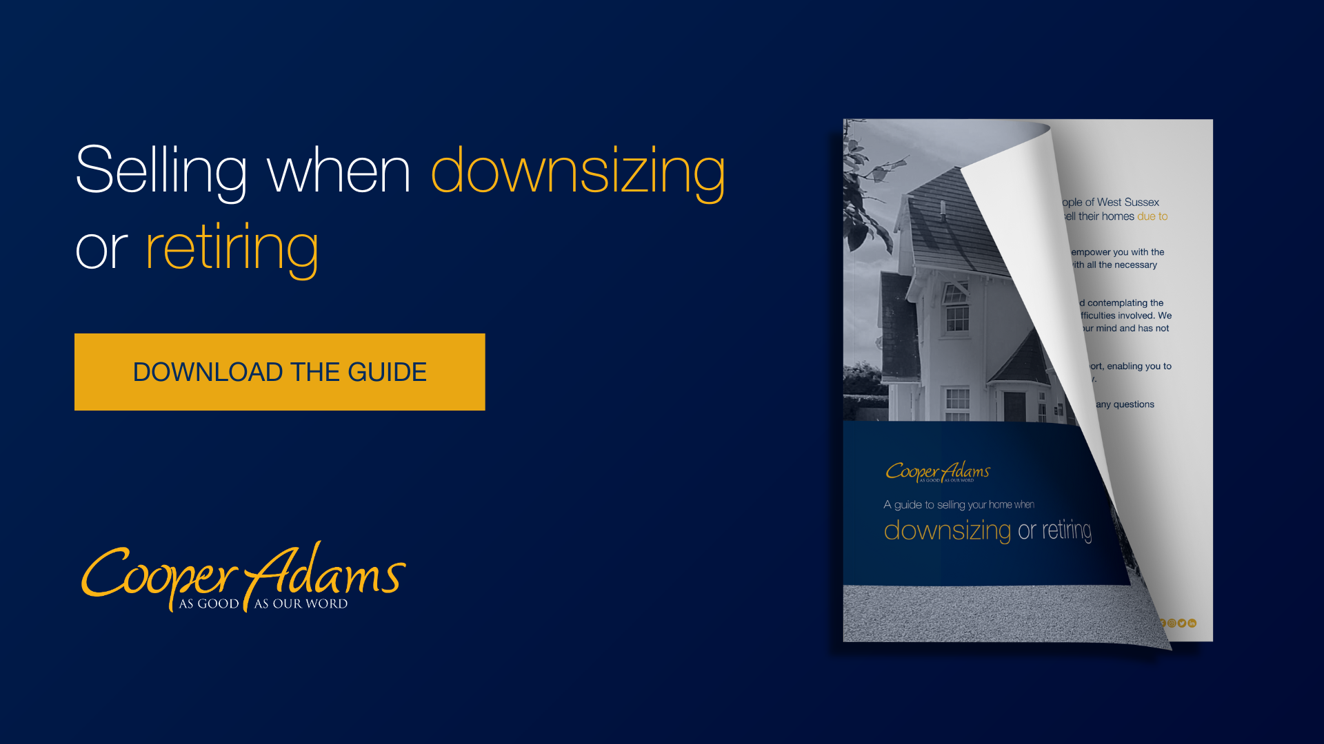 Download our guide to selling due to downsizing or retiring