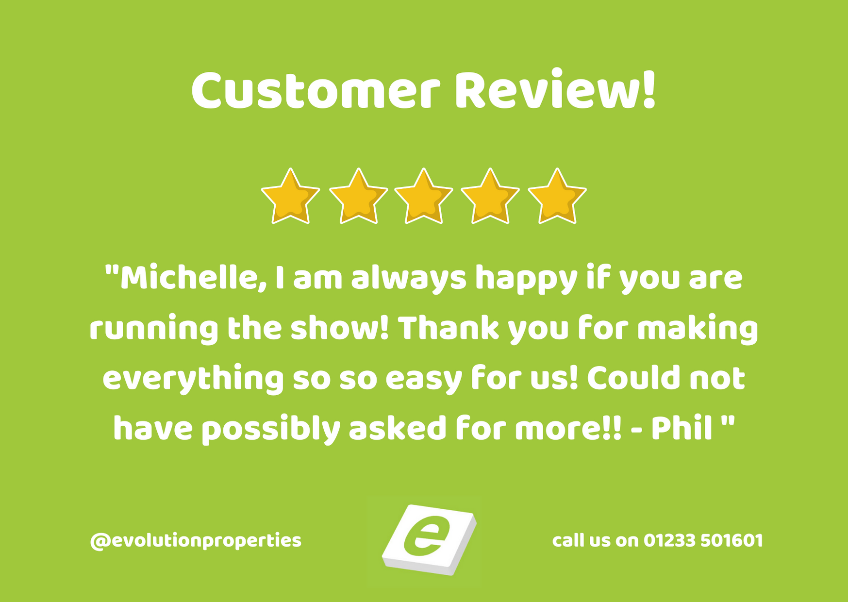 Five star feedback on our...