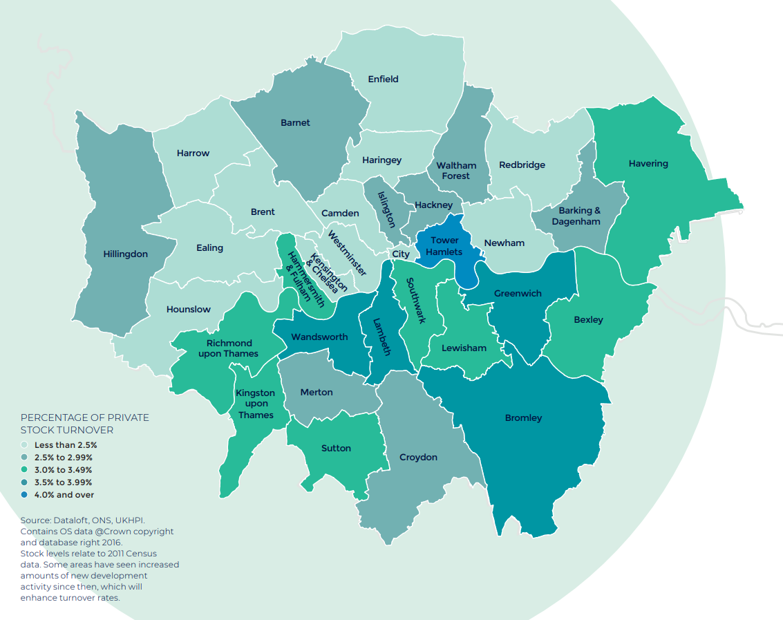 London annual rate of price change regional property market report statistics