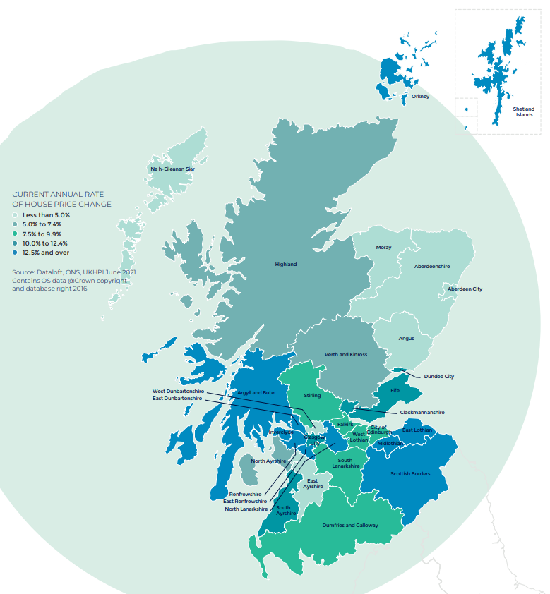 Scotland Autumn regional property market report map UK