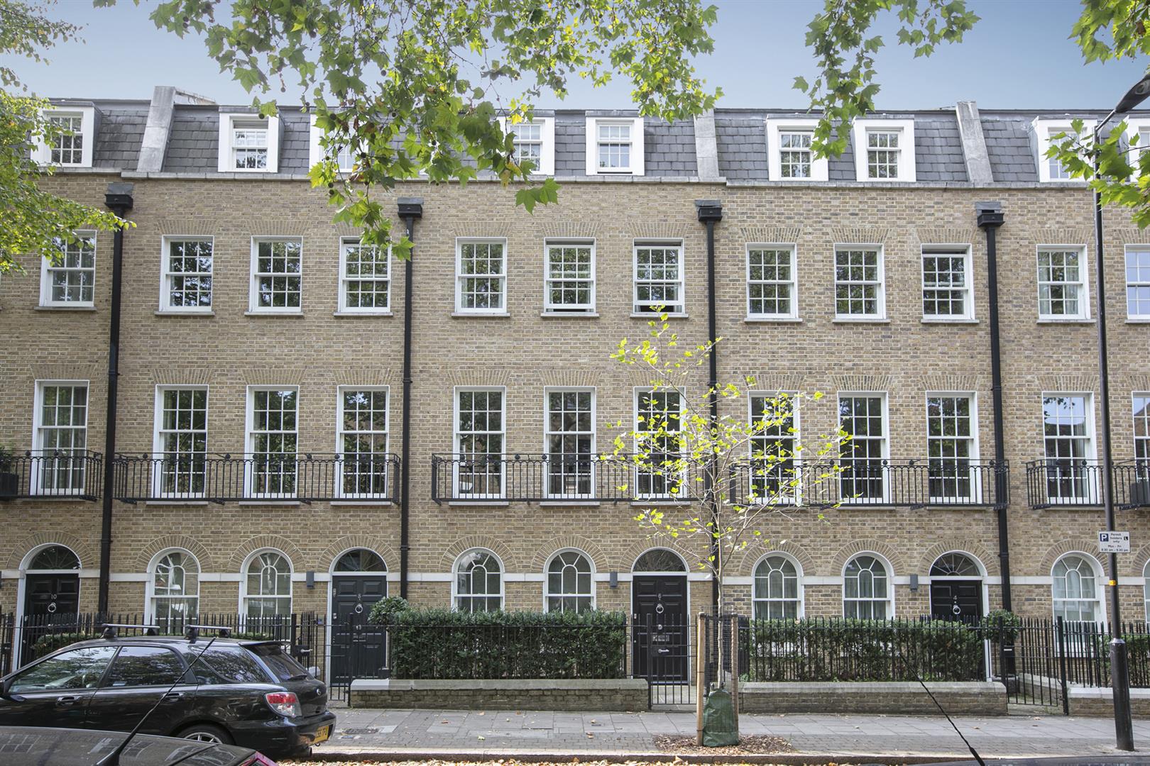 elegant terraced houses in Camberwell Grove, London
